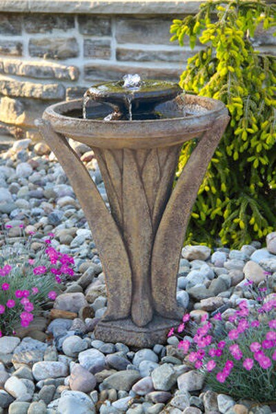 Two Tier Meadow Glow Fountain with Underwater Lighting Abstract